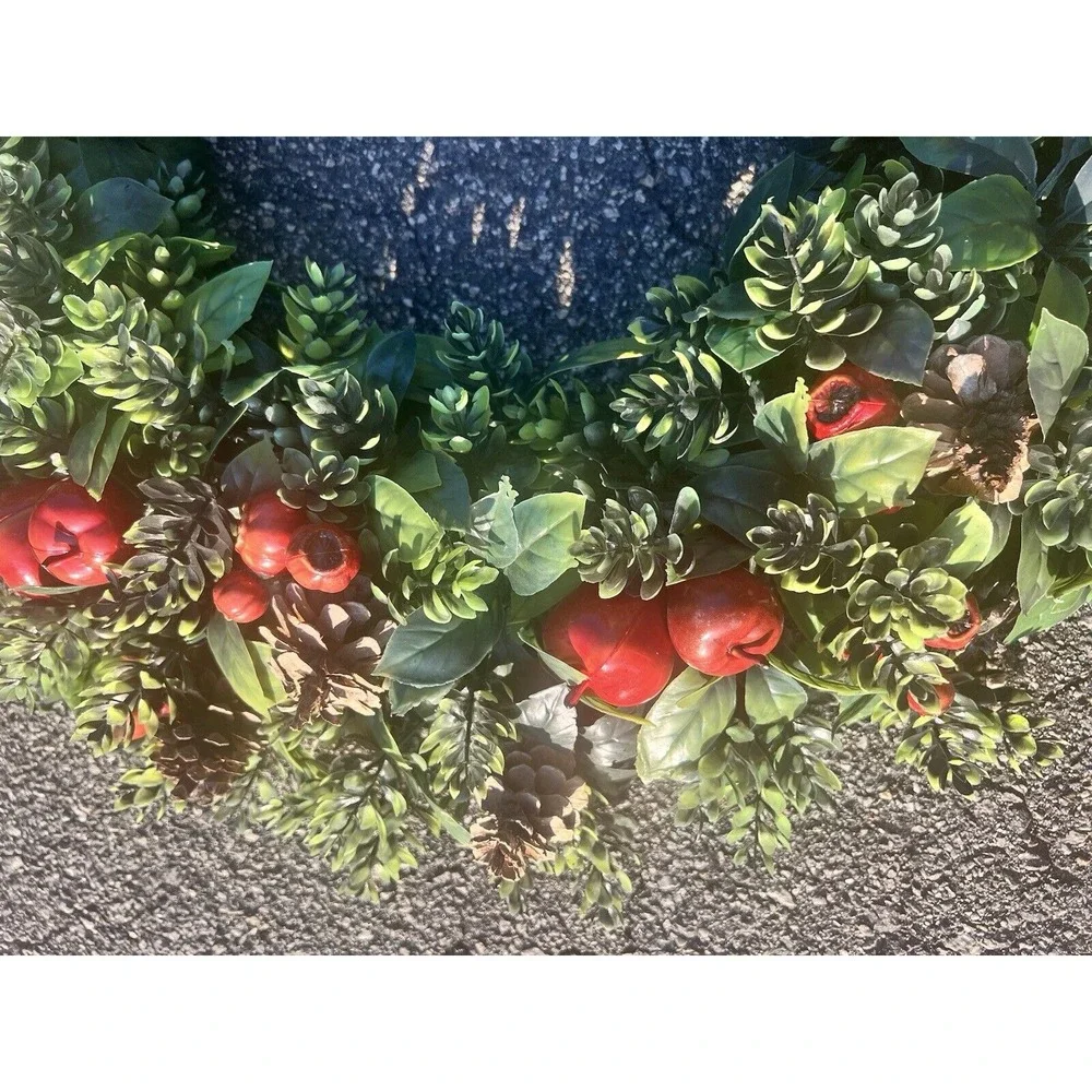 Vintage Plastic Fall/Christmas Door Wreath‎ Large 26